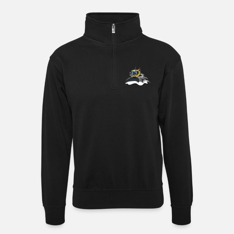 yellow snow shovel snow - Unisex sweater with zip collar - black