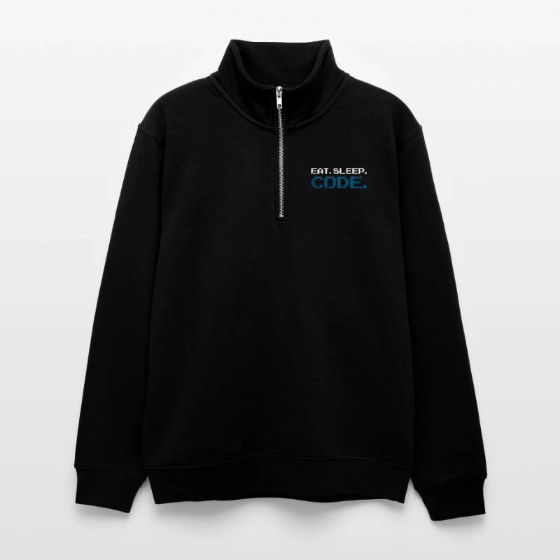 Code de programmation informatique Sweat col montant zippé unisexe