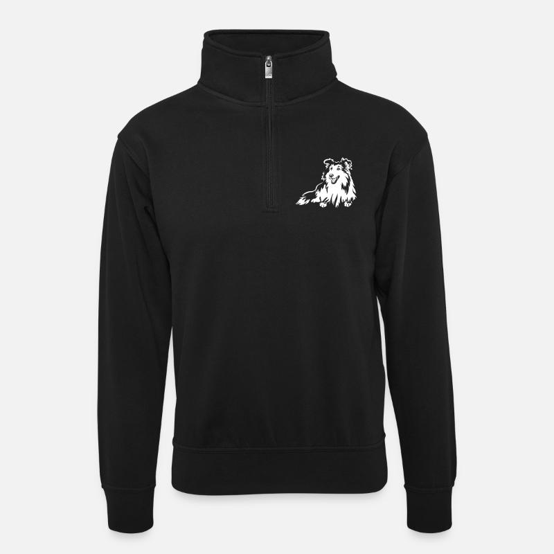 Sheltie "Black Edition" - Sweat col montant zippé unisexe - noir
