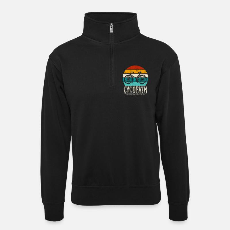 Cycopath Bicycle Retro Sunset - Sweat col montant zippé unisexe - noir