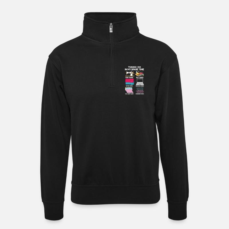 Nähen - Unisex Pullover mit Zip-Kragen - Schwarz