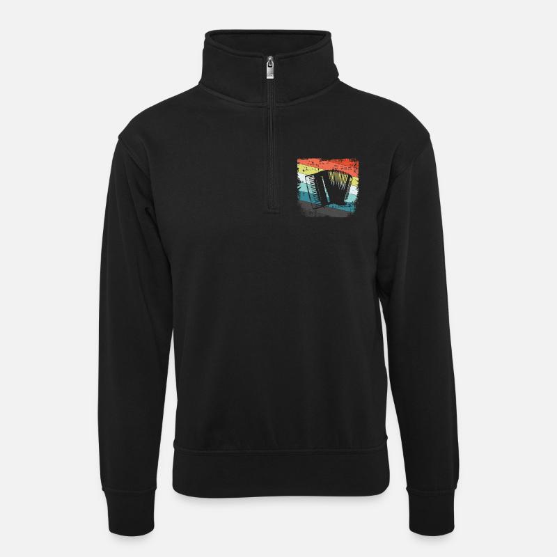 Accordéon Harmonica - Sweat col montant zippé unisexe - noir