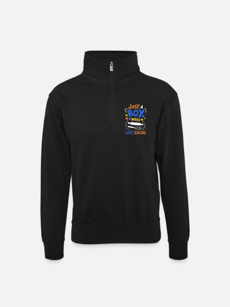 Backen Bäcker Hobbybäcker - Unisex Pullover mit Zip-Kragen - Schwarz