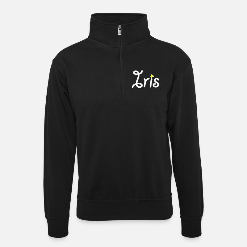 Iris - Sweat col montant zippé unisexe - noir