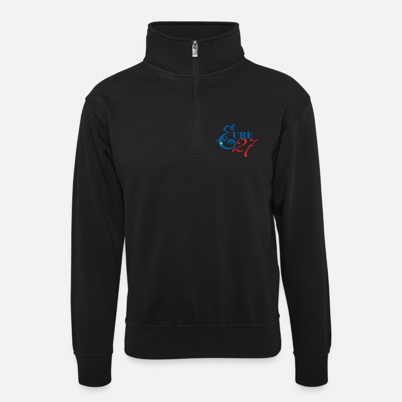 Eure - Unisex sweater with zip collar - black