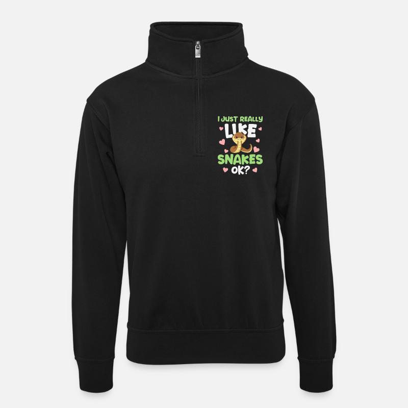 Serpents serpents - Sweat col montant zippé unisexe - noir