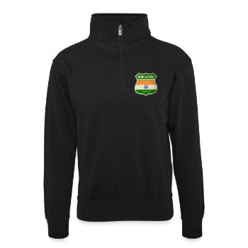 Bengaluru Inde Armoiries Drapeaux Design - Sweat col montant zippé unisexe - noir - Devant