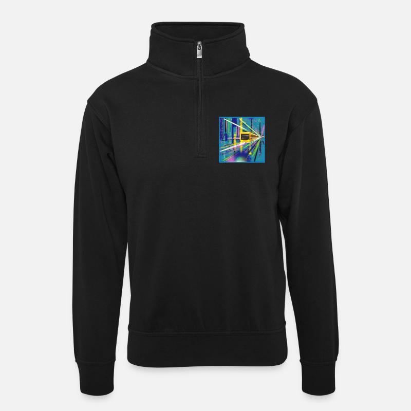 Abstrakte U-Bahn Berlin Graffiti Design - Unisex Pullover mit Zip-Kragen - Schwarz