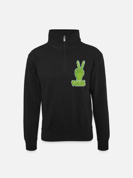 Street art - Unisex Pullover mit Zip-Kragen - Schwarz