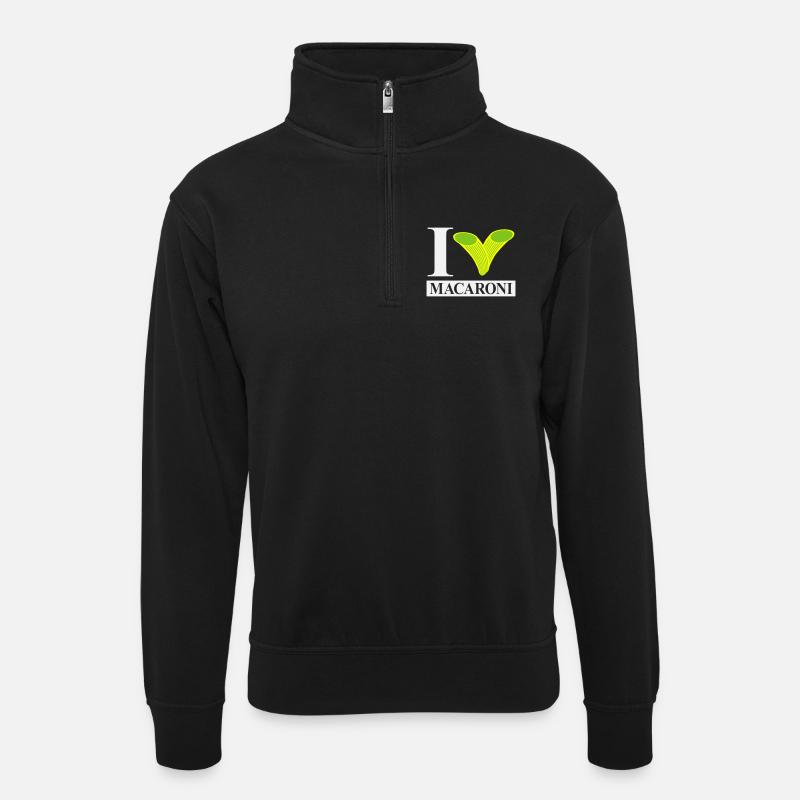 J’adore les macaronis - Sweat col montant zippé unisexe - noir