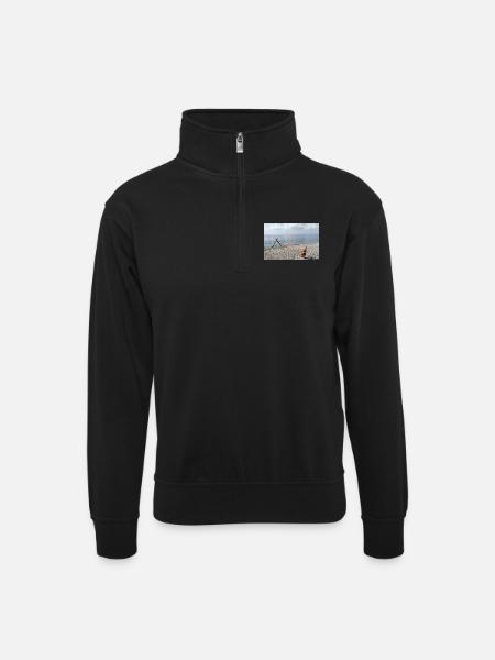 Meeresseil auf See - Unisex Pullover mit Zip-Kragen - Schwarz