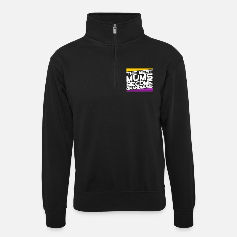 Oma Glückwunsch Großmutter Großmama Statement - Unisex Pullover mit Zip-Kragen - Schwarz