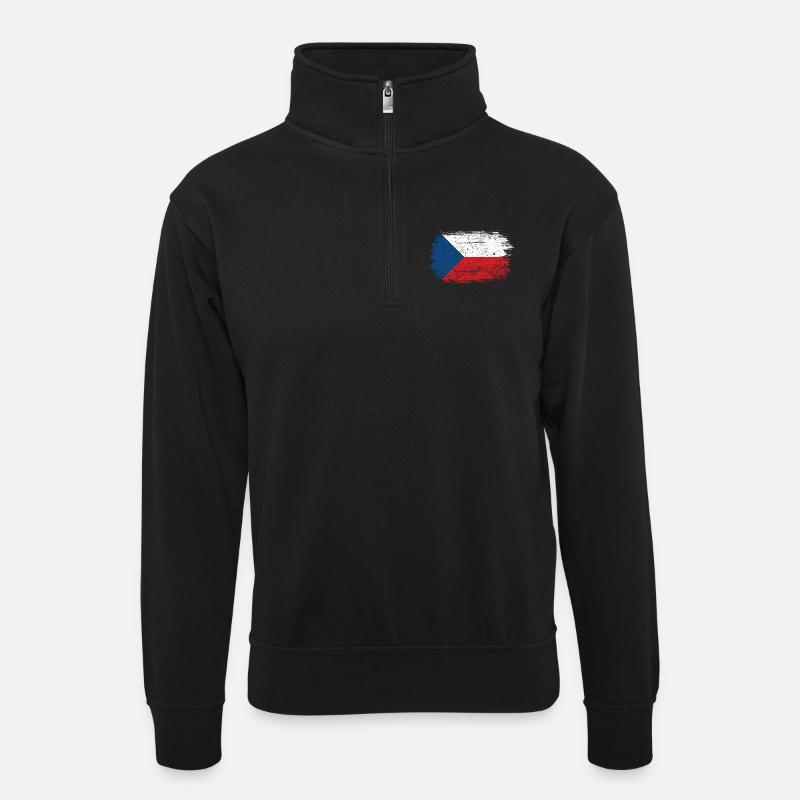Coup de pinceau Drapeau tchèque - Sweat col montant zippé unisexe - noir