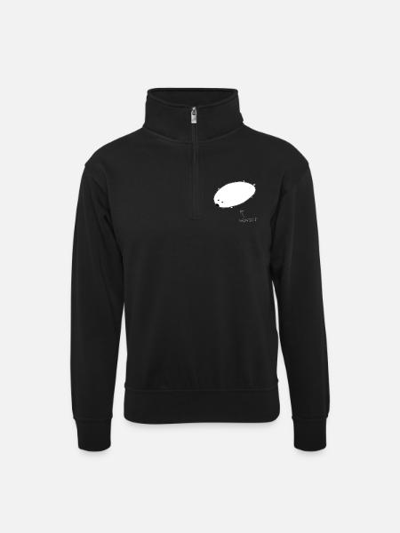 Simple Wombat - Unisex Pullover mit Zip-Kragen - Schwarz