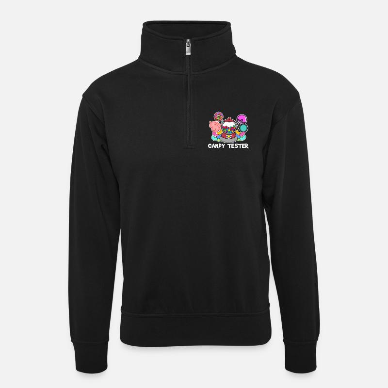 Dent sucrée disant bonbons dessert - Sweat col montant zippé unisexe - noir