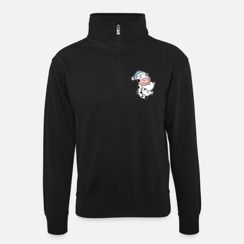 Bébé vache - Sweat col montant zippé unisexe - noir