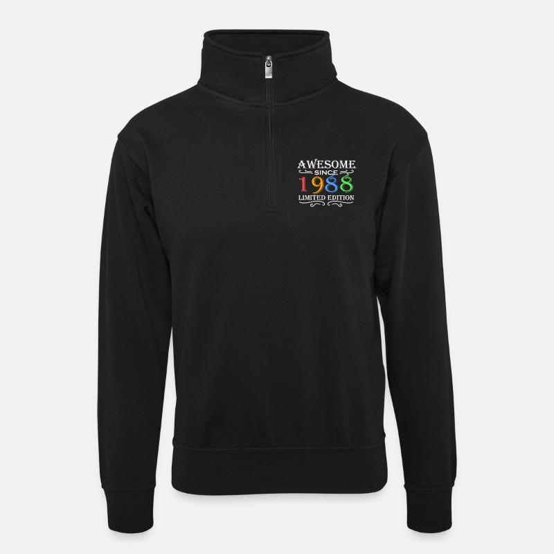 1988 - Né en 1988 - Sweat col montant zippé unisexe - noir