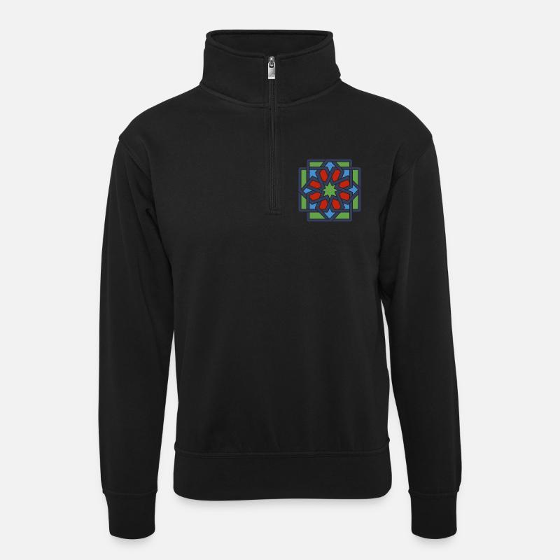 Andalusien 4 - Unisex Pullover mit Zip-Kragen - Schwarz