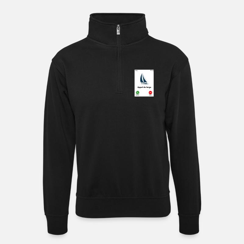 Appel du large - Sweat col montant zippé unisexe - noir