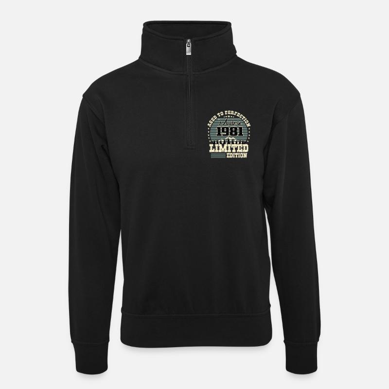 1981 Limited Edition - Unisex sweater with zip collar - black