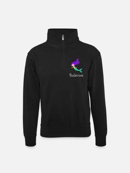 Badenixe - Unisex Pullover mit Zip-Kragen - Schwarz
