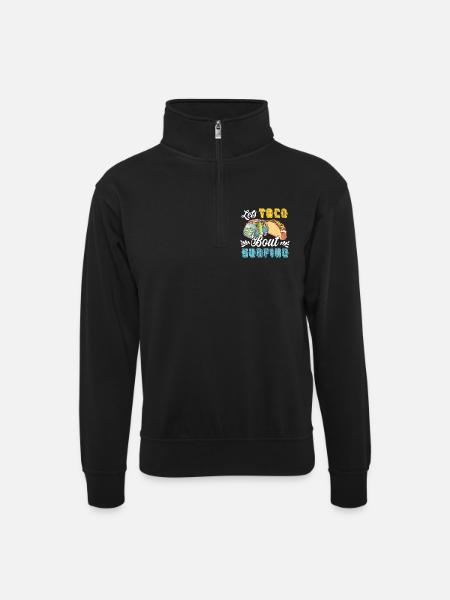 Let's Taco Bout Surfing Lover - Unisex sweater with zip collar - black