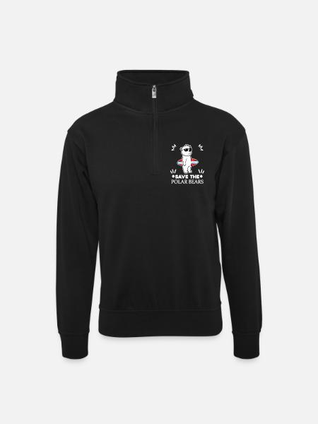 Polar Bear Polar Bear - Unisex sweater with zip collar - black