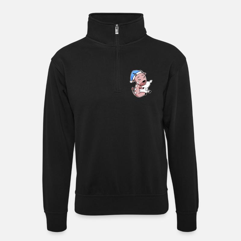 Antilope - Unisex Pullover mit Zip-Kragen - Schwarz