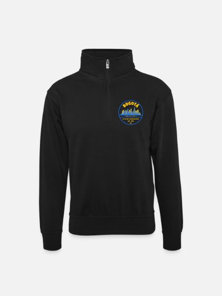 Bogotá Skyline Emblem - Unisex sweater with zip collar - black
