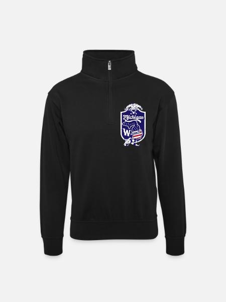 Michigan Wrestling - Unisex sweater with zip collar - black