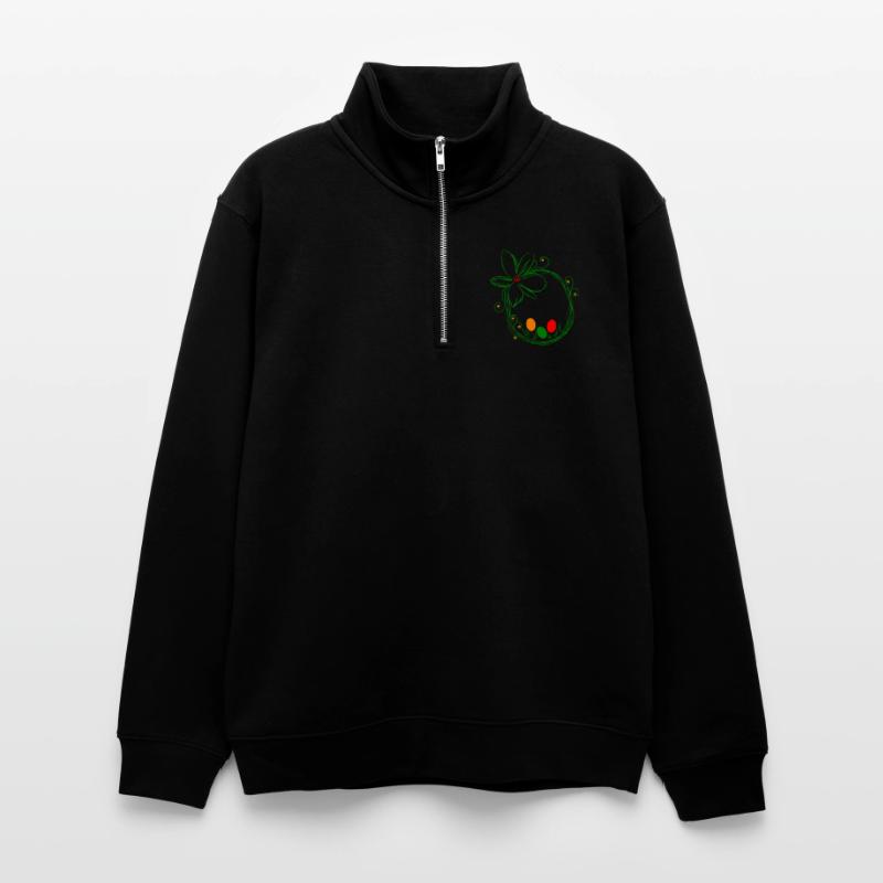 Easter nest with Easter eggs Unisex sweater with zip collar