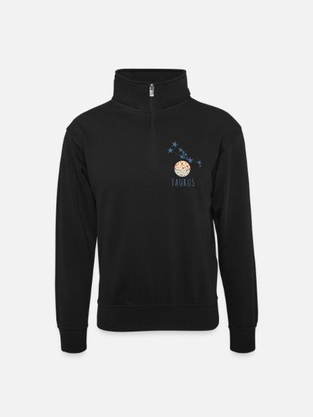 The constellation of Taurus - Unisex sweater with zip collar - black