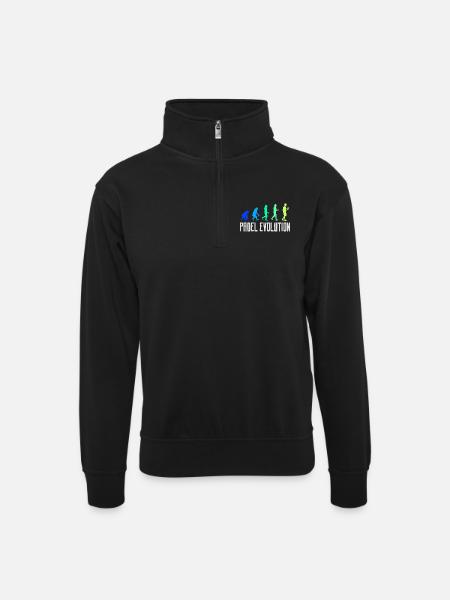 Player Evolution Padel Padel Game Statement - Unisex sweater with zip collar - black