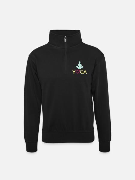 Yoga - Unisex sweater with zip collar - black