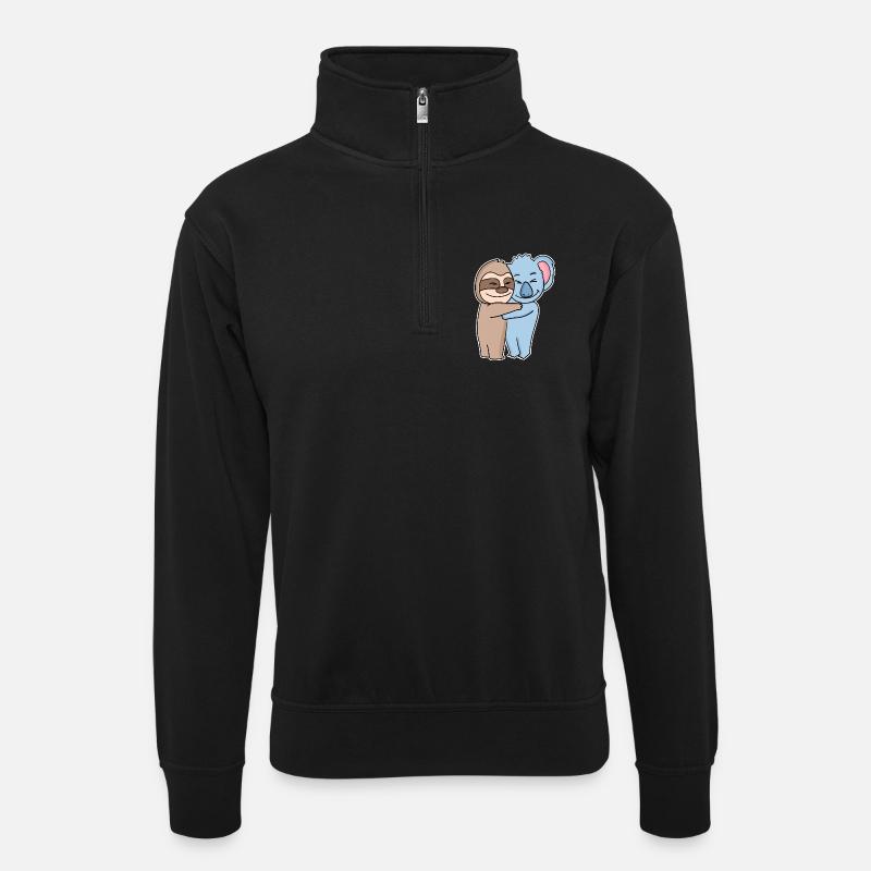 Câlins paresseux et koala - câlins - Sweat col montant zippé unisexe - noir