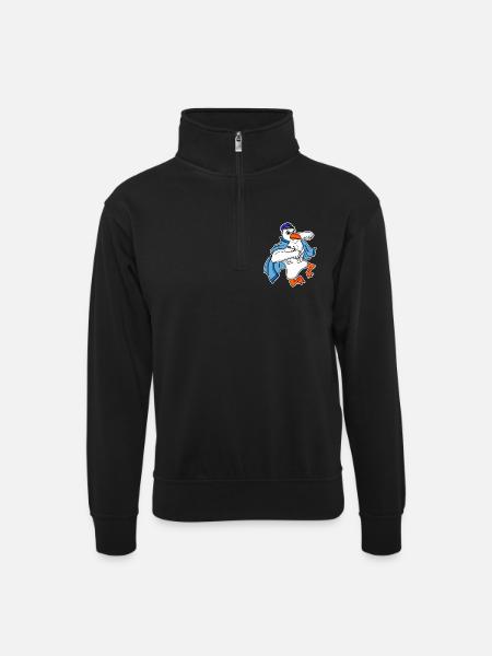 Seagull Captain Faust - Unisex sweater with zip collar - black