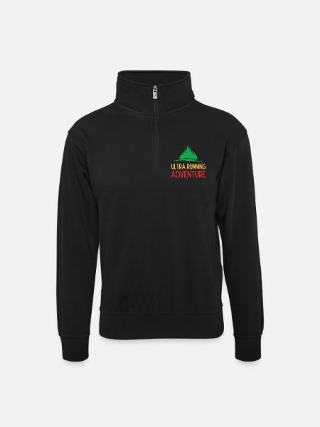 Ultra Running Advrenture - Unisex Pullover mit Zip-Kragen - Schwarz