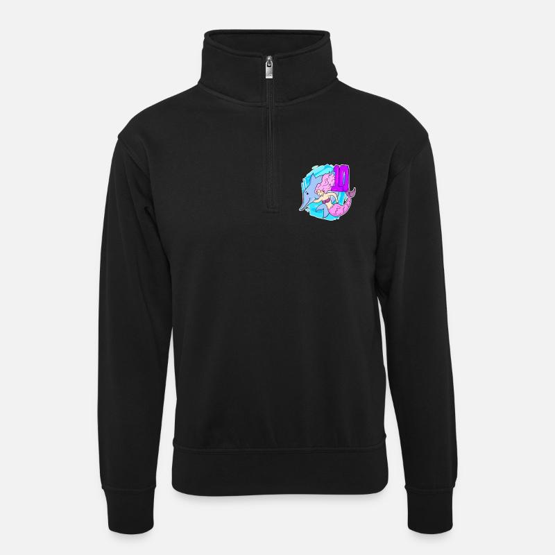 Fille - 10e anniversaire Sirène - Fille - Sweat col montant zippé unisexe - noir
