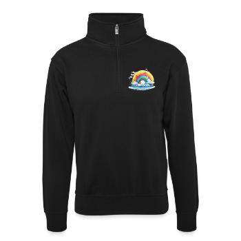 Rainbow Pride - Unisex sweater with zip collar - black - Front