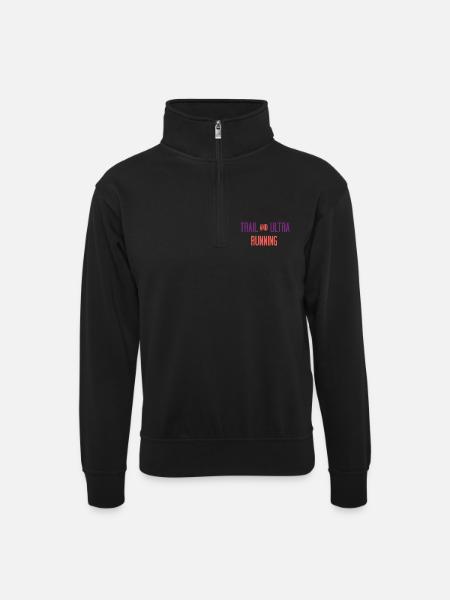 Trail and Ultra Running - Unisex sweater with zip collar - black