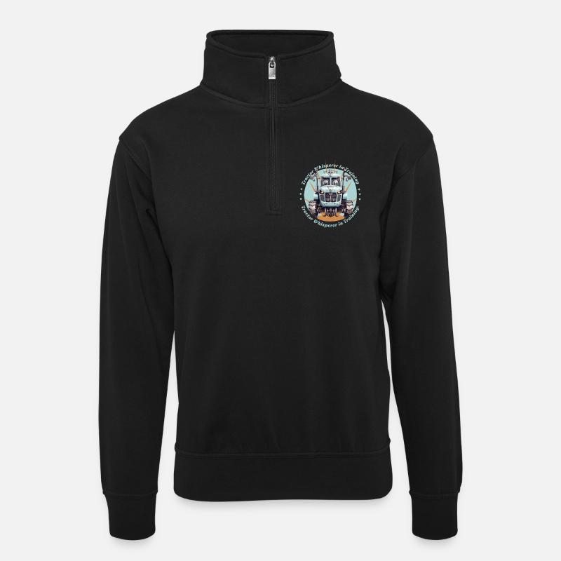 Traktorflüsterer in der Ausbildung - Unisex Pullover mit Zip-Kragen - Schwarz
