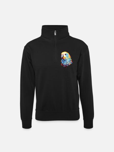 Perruche Polygone Bird Perruches - Sweat col montant zippé unisexe - noir