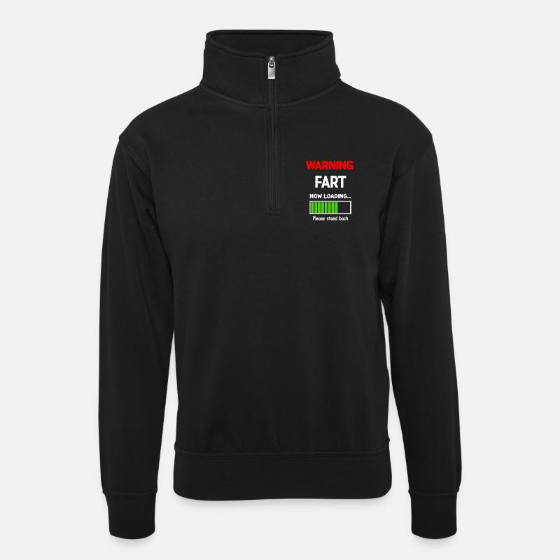 Comic Humour Fart Loading T-Shirt - Unisex sweater with zip collar - black