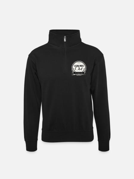 Lieblingsort Ammersee - Unisex Pullover mit Zip-Kragen - Schwarz