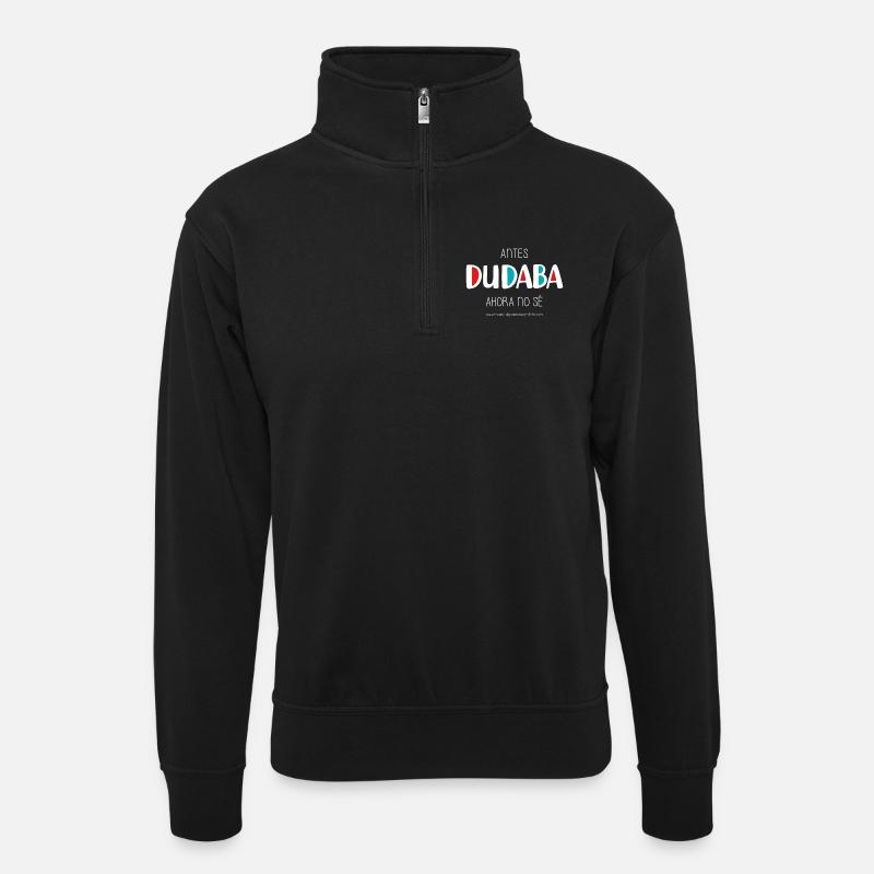 J’avais l’habitude de douter (sombre) - Sweat col montant zippé unisexe - noir