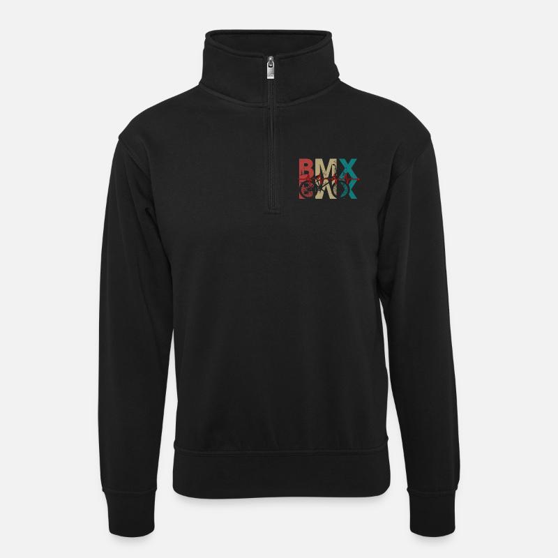 BMX Pulse Fahrrad Logo - Unisex Pullover mit Zip-Kragen - Schwarz