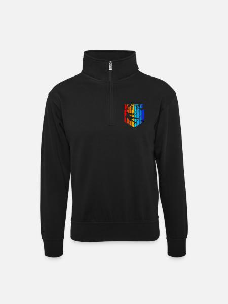 Kite - Unisex Pullover mit Zip-Kragen - Schwarz