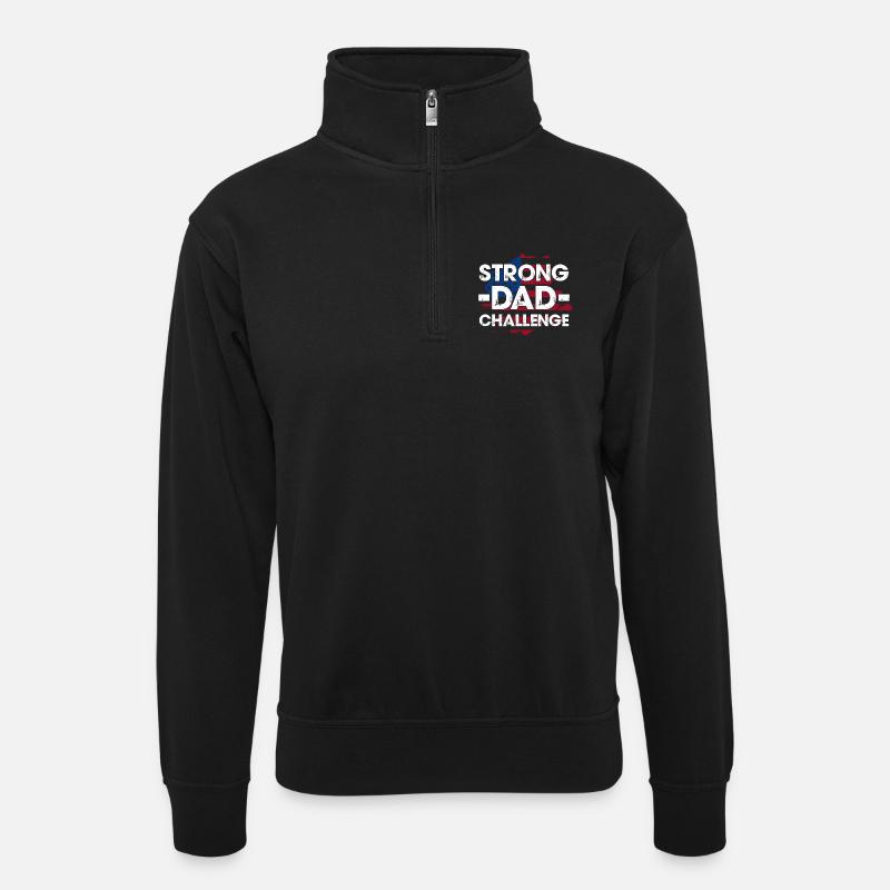 Strong Dad Challenge Tee - Unisex sweater with zip collar - black