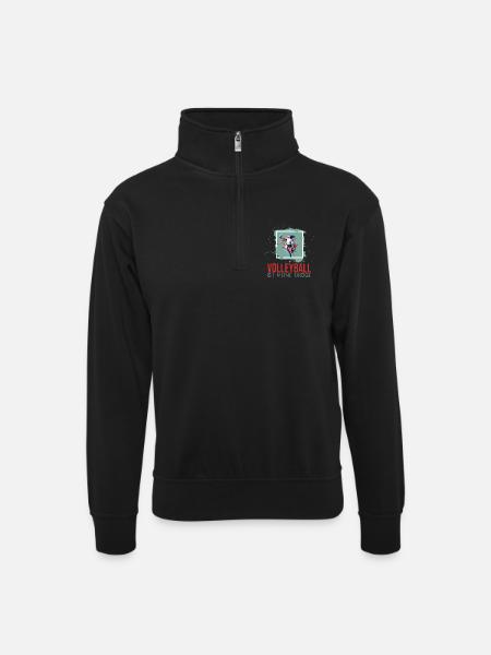 Volleyball ist meine Droge - Unisex Pullover mit Zip-Kragen - Schwarz