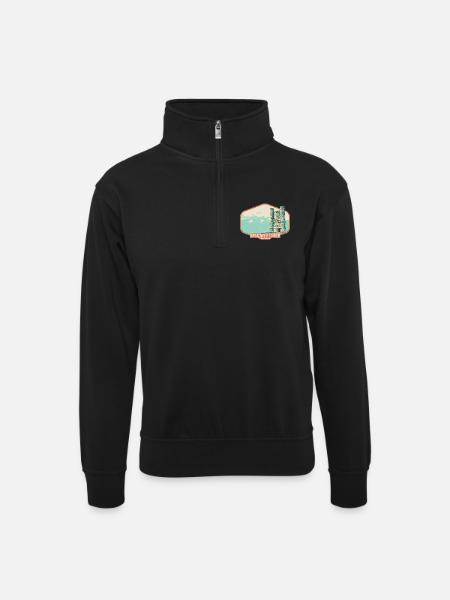 Illustration Broadwey Tower, Worcestershire - Unisex sweater with zip collar - black